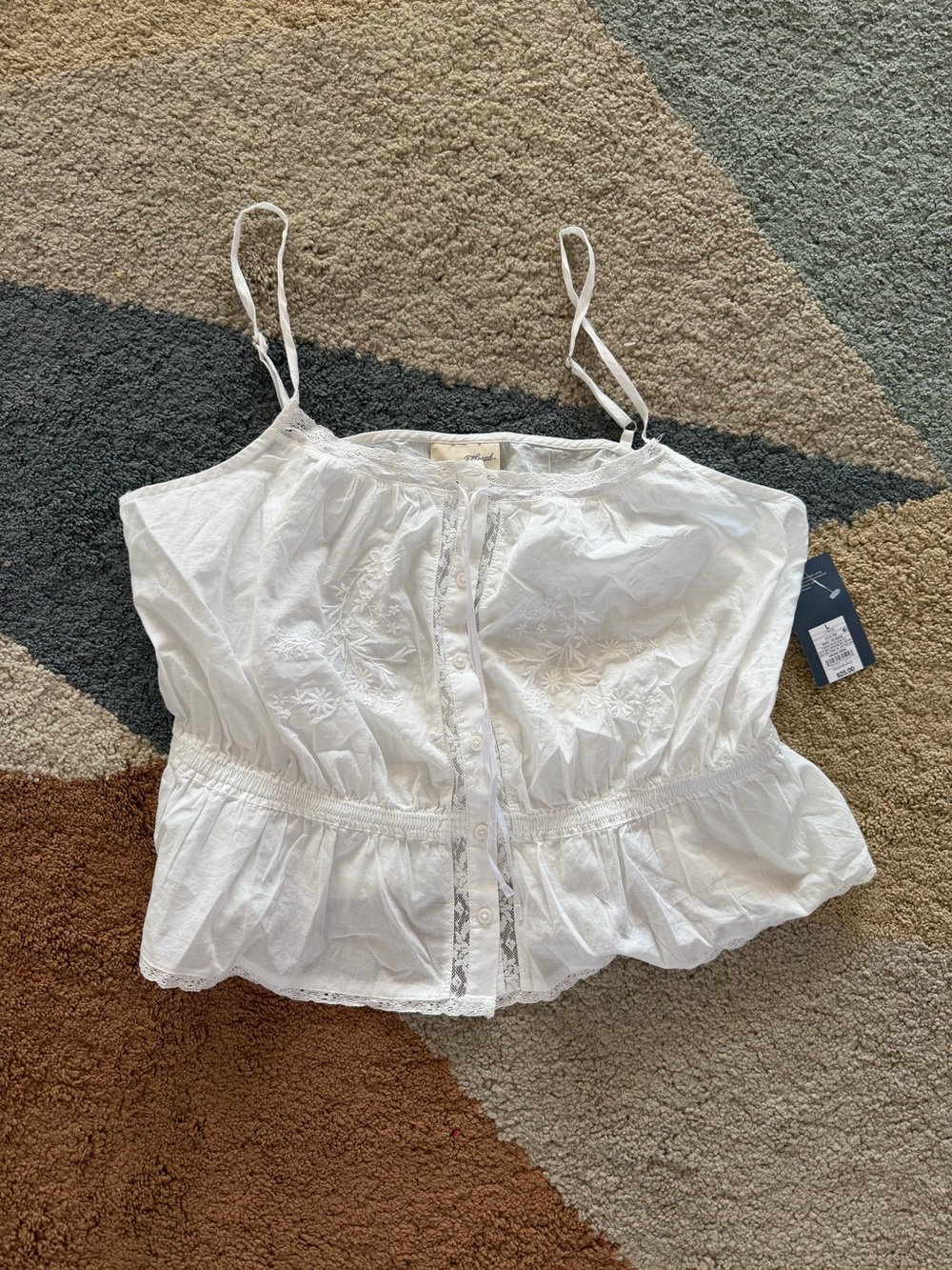Women's Embroidered Cotton Cami - Universal Thread White -Large